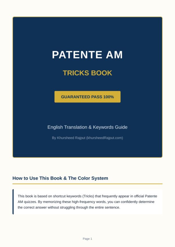 Patente AM Tricks Book - English-Italian Study Guide 2026